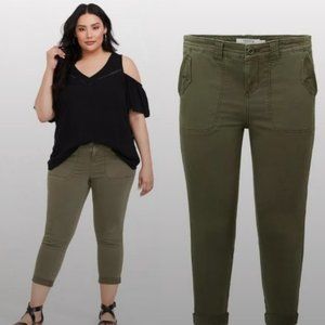 Torrid Olive Green Twill Crop Military Pant